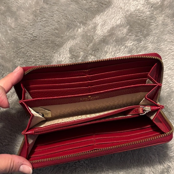 Kate Spade Cherry Red Zip Wallet - Picture 2 of 4